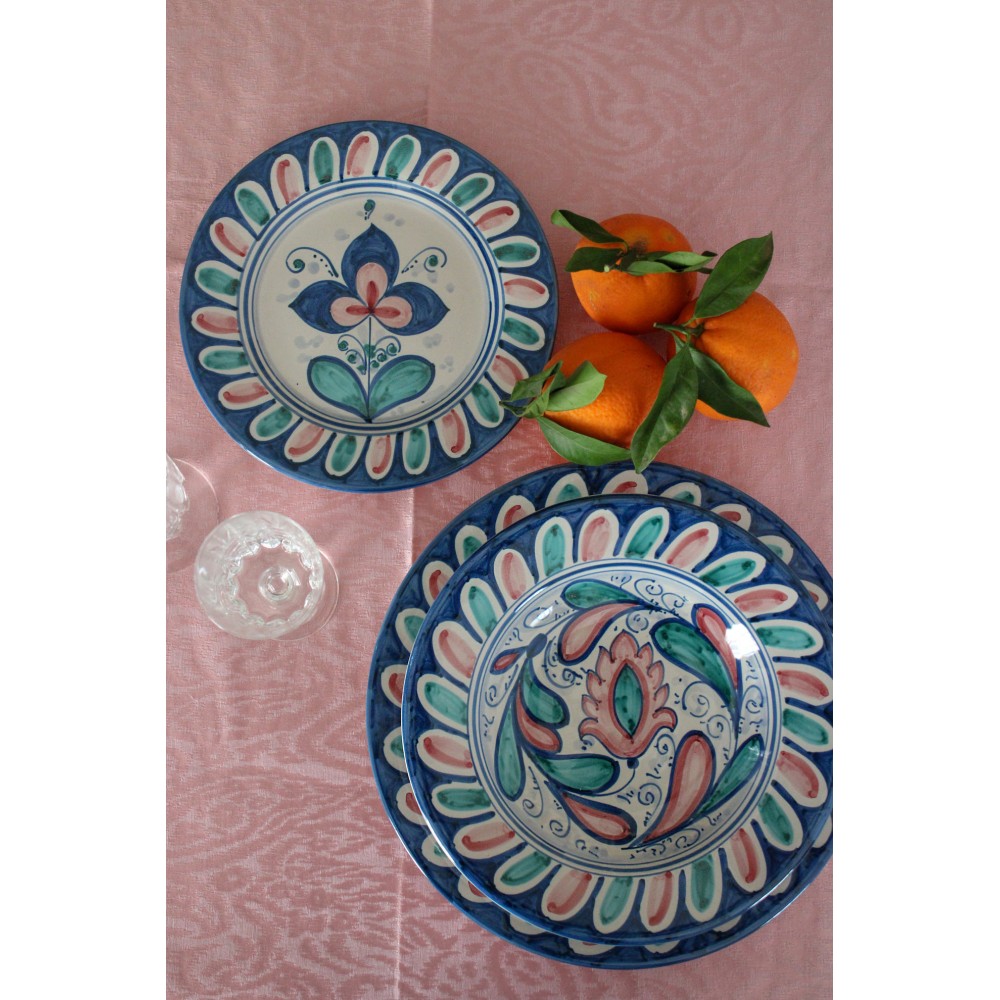 Piatto piano in ceramica • Rosa di Monzia